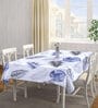Leaf Pattern (72x52) White Cotton Blend Table Cloth