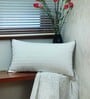 White Textured Cotton Blend 22 x 12 Inches Cushion Cover