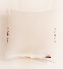 White Woven Poly Canvas 16 x 16 Inches Cushion Cover