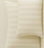 Cream Cotton 300TC 2CM Striped Super King Bedsheet with 2 Pillow Covers