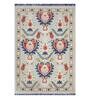 White Persian Cotton 5 ft x 7 ft Machine Made Carpet