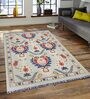 White Persian Cotton 5 ft x 7 ft Machine Made Carpet