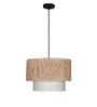 White Cotton Fabric Drum Hanging Light