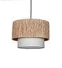 White Cotton Fabric Drum Hanging Light