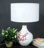 White Cotton Fabric Drum Shape Lampshade