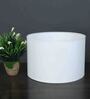 White Cotton Fabric Drum Shape Lampshade