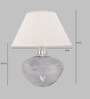 Porco White Cotton Shade Night Lamp With Metal & Glass Base