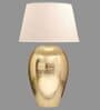 White Cotton Fabric Shade Barossa Tich Pattern Huge Size Brass Table Lamp With Brass Base