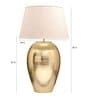 White Cotton Fabric Shade Barossa Tich Pattern Huge Size Brass Table Lamp With Brass Base