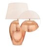 White Cotton Fabric Shade Barossa Tich Pattern Huge Size Copper Table Lamp With Copper Base