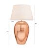 White Cotton Fabric Shade Barossa Tich Pattern Huge Size Copper Table Lamp With Copper Base