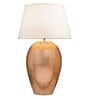 White Cotton Fabric Shade Barossa Tich Pattern Huge Size Copper Table Lamp With Copper Base
