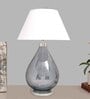 Trieste White Cotton Shade Night Lamp With Metal & Glass Base