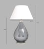 Trieste White Cotton Shade Night Lamp With Metal & Glass Base