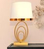 Dijon White Cotton Shade Table Lamp With Metal Base