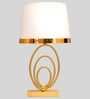 Dijon White Cotton Shade Table Lamp With Metal Base