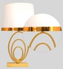Dijon White Cotton Shade Table Lamp With Metal Base