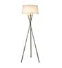 Minimilistic White Cotton Shade Tripod Floor Lamp With Metal Base