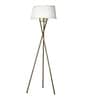Minimilistic White Cotton Shade Tripod Floor Lamp With Metal Base