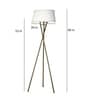 Minimilistic White Cotton Shade Tripod Floor Lamp With Metal Base