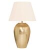 Inverted White Cotton Shade Night Lamp With Mild Steal Base