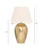 Inverted White Cotton Shade Night Lamp With Mild Steal Base