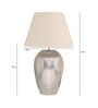 White Cotton Fabric Shade Rickford Tich Pattern Huge Size Table Lamp With Nickel Base