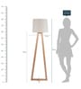 Waitara Beige Fabric Shade Club Floor Lamp With Wood Base