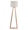 Waitara Beige Fabric Shade Club Floor Lamp With Wood Base