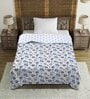 White Cotton Floral 120 GSM 1 Single Bed Dohar