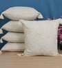 White Cotton Woven 18 x 18 Inches 5 Cushion Covers