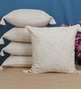 White Cotton Textured 18x18 inches Cushion Covers (Set of 5)