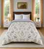 White Cotton Floral 300 Gsm Double Bed Reversible Comforter