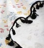 White Cotton Floral 9Ft Light Filtering Eyelet (Set Of 2) Long Door Curtains