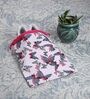 White & Pink Cotton Foldable Set Of 2 Shoe Organizers