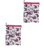 White & Pink Cotton Foldable Set Of 2 Shoe Organizers