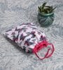 White & Pink Cotton Foldable Set Of 2 Shoe Organizers