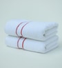 White Solid 550 GSM Cotton Hand Towels (Set of 2)