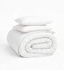 White Cotton 210TC Solid Plain Heavy Winter Double 400GSM Bedding Set 1 Comforter 1 Bedsheet 2 Pillow Covers