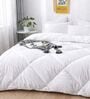 White Cotton 210TC Solid Plain Heavy Winter Double 400GSM Bedding Set 1 Comforter 1 Bedsheet 2 Pillow Covers