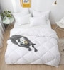 White Cotton 210TC Solid Plain Heavy Winter Double 400GSM Bedding Set 1 Comforter 1 Bedsheet 2 Pillow Covers