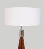 White Cotton Shade Tripod Floor Lamp With MDF Base