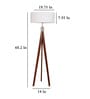 White Cotton Shade Tripod Floor Lamp With MDF Base