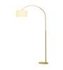 Elvis White Cotton Shade Club Floor Lamp With Metal Base
