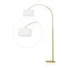 Elvis White Cotton Shade Club Floor Lamp With Metal Base