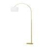 Elvis White Cotton Shade Club Floor Lamp With Metal Base