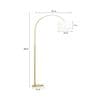 Elvis White Cotton Shade Club Floor Lamp With Metal Base