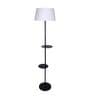 Raphael White Cotton Shade Shelf Floor Lamp With Metal Base