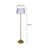 Greno White Cotton Shade Club Floor Lamp With Metal Base