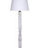 Euclid White Cotton Shade Club Floor Lamp With Wood Base